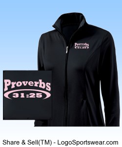 "Proverbs 31:25 Girls Fitness Jacket by Charles River Apparel Design Zoom